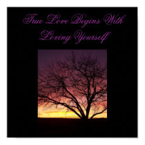 True Love Begins With Loving...Quote Poster posters