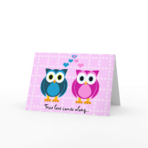 True Love Comes Along... Owl Cartoon Card