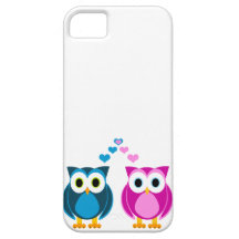 True Love - Cute Owls and Hearts Cartoon iPhone 5 Case