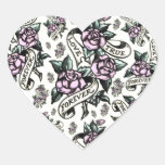True Love Forever  Tattoo Style art in yellow. Stickers