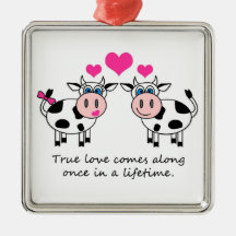 True Love Happy Cows Ornament