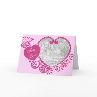 True Love Pink Heart Photo Valentine's Day Card card