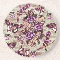 True Love Surfabilly butterfly pattern. coasters