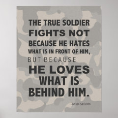 True Soldier Loves Poster, Military, GK Chesterton
