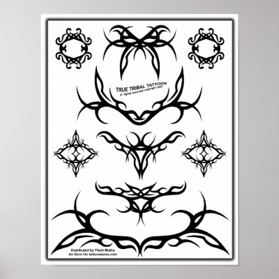 True Tribal Tattoo Flash sheet-Z06 Posters by TrueTribal