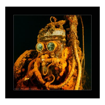 Truk Lagoon - Fujikawa Maru - Air Compressor Print by trilobyt
