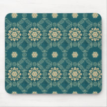 Trullo y tela floral beige Mousepad del vintage Alfombrilla De Raton