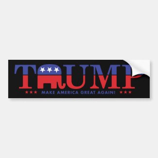 Trump 2016 - Make America Great Again. Car Bumper Sticker