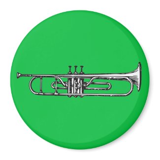 Trumpet 3 Inch Round Magnet