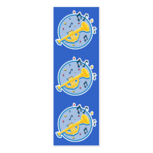 trumpet and music notes bookmark business card