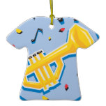 trumpet and music notes christmas ornament
