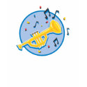 trumpet and music notes t-shirts