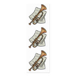 trumpet and sheet music bookmark business card templates