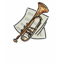 trumpet and sheet music t-shirts