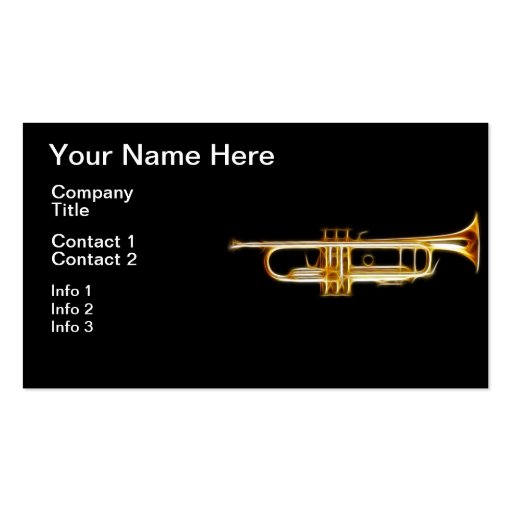 Trumpet Brass Horn Wind Musical Instrument Business Card Template (front side)