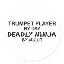 Trumpet Deadly Ninja by Night Round Sticker