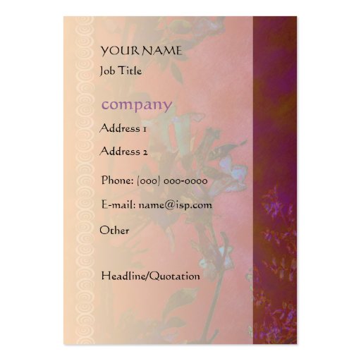 Trumpet Flower Profile Card Business Card (front side)