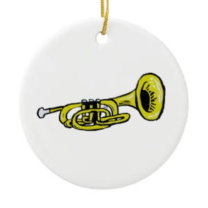 Trumpet Graphic Squiggly Ornaments