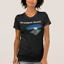 Trumpet Grrrl White Letter Shy Mushy Tee