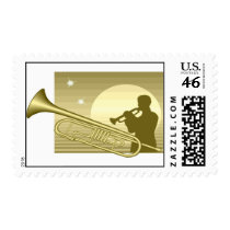 Trumpet in Moonlight Stamp