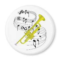 Trumpet Refrigerator Magnet
