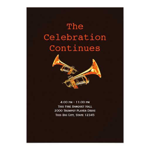 Trumpet Music Bar Mitzvah Custom Invitations