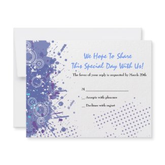 Trumpet & Piano Musical Bar Bat Mitzvah Reply invitation