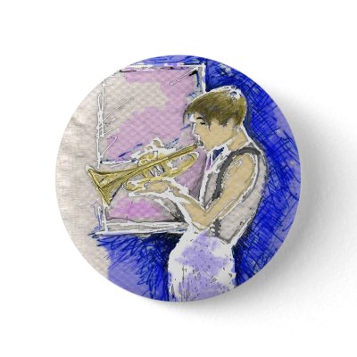 Trumpet Player Button by MySpaceStudio