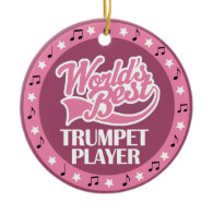 Trumpet Player Gift For Her Christmas Tree Ornaments