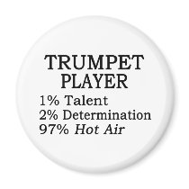Trumpet Player Hot Air Magnet