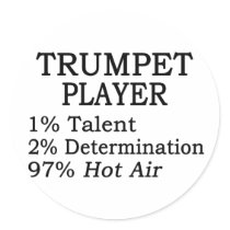Trumpet Player Hot Air Sticker