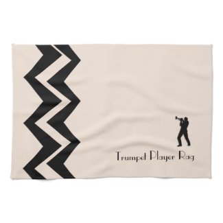 Trumpet Player Rag Custom Art-Deco Custom Towels