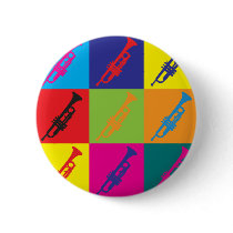 Trumpet Pop Art buttons