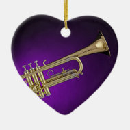 Trumpet Purple Background Ornament