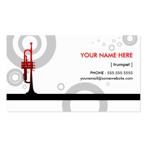 trumpet rings business card (front side)