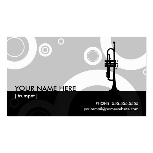 trumpet rings business card templates (front side)