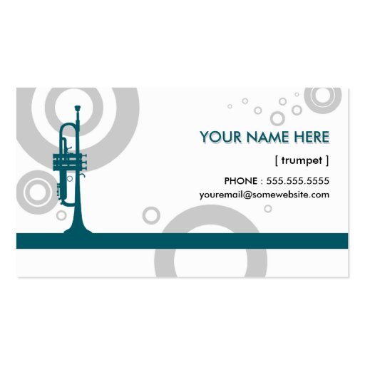 trumpet rings business card templates (front side)