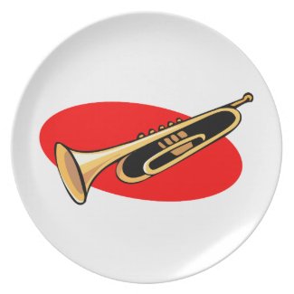 Trumpet Simple Design Red Background