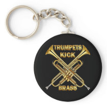 Trumpets Kick Brass Key Chain