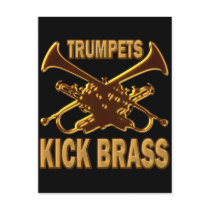 TRUMPETS KICK BRASS POST CARDS