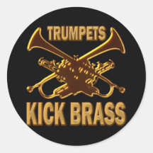 TRUMPETS KICK BRASS STICKERS