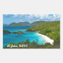 Trunk Bay, St John USVI Rectangular Stickers