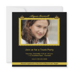 Trunk Party Gold and Black Photo Invitation