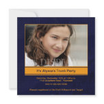 Trunk Party Orange &amp; Blue Photo Invitation