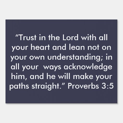 "Trust in the Lord" Inspirational Yard Sign Zazzle
