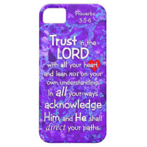 Trust in the Lord Proverbs 3:5-6 Christian Purple casemate cases