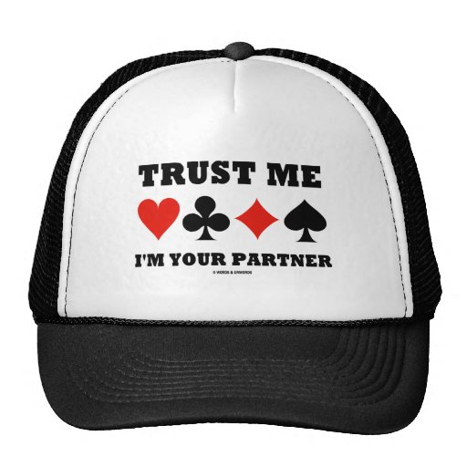 Trust Me I'm Your Partner (Bridge Card Suits) Mesh Hat