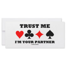 Trust Me I'm Your Partner (Bridge Saying) rack cards by wordsunwords Trust Me I'm Your Partner (Bridge Saying) rack cards