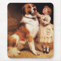 Trust (Saint Bernard) by Charles Burton Barber Mouse Pads