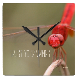 Trust Your Wings Quote Red Dragonfly